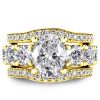 18K Gold Plated Sterling Silver Oval Cut Engagement Ring - 5 Carat Center Stone