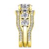 18K Gold Plated Sterling Silver Oval Cut Engagement Ring - 5 Carat Center Stone