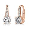Round White Sapphire Pave Drop Earrings in Sterling Silver - Leverback