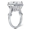 Halo Cushion Created White Sapphire Engagement Ring - Sterling Silver
