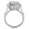 Halo Cushion Created White Sapphire Engagement Ring - Sterling Silver
