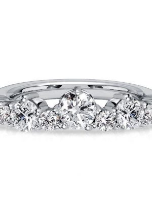 Sterling Silver Round Cut Half Eternity Band - 1.64 CT. TW.