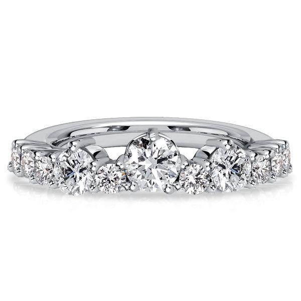 Sterling Silver Round Cut Half Eternity Band - 1.64 CT. TW.