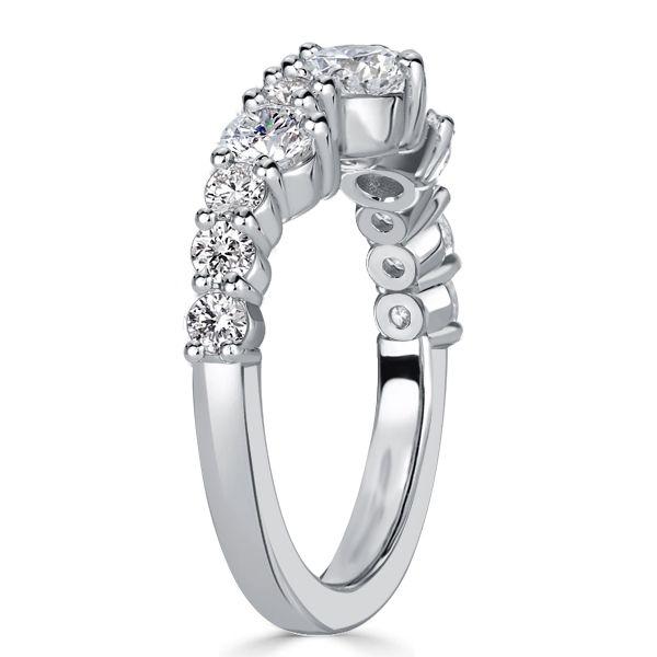 Sterling Silver Round Cut Half Eternity Band - 1.64 CT. TW.