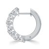 Emerald Cut Triple Row Hoop Earrings in Sterling Silver with Rhodium Finish
