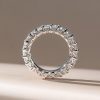 Sterling Silver Shared Prong Eternity Band with Created White Sapphires