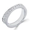 Pear Cut Two-Tone Engagement Ring Set - Sterling Silver Bridal Set