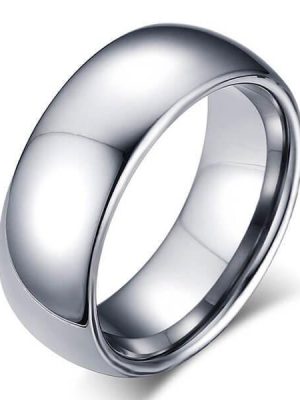 Titanium Steel Men's Wedding Band - Classic Silver Finish