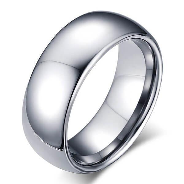 Titanium Steel Men's Wedding Band - Classic Silver Finish