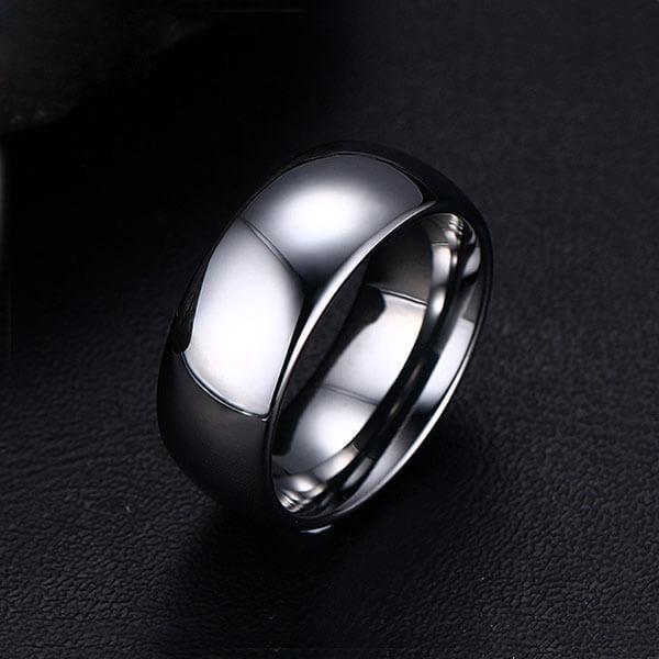 Titanium Steel Men's Wedding Band - Classic Silver Finish
