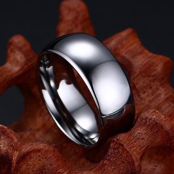 Titanium Steel Men's Wedding Band - Classic Silver Finish