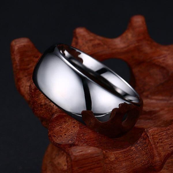 Titanium Steel Men's Wedding Band - Classic Silver Finish