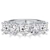 Cushion Cut Five Stone Wedding Band - 925 Sterling Silver, 3.85 CT TW