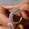 Cushion Cut Five Stone Wedding Band - 925 Sterling Silver, 3.85 CT TW