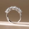 Cushion Cut Five Stone Wedding Band - 925 Sterling Silver, 3.85 CT TW