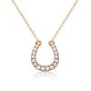 White Sapphire Horseshoe Necklace - Sterling Silver (Choose Your Length & Finish)