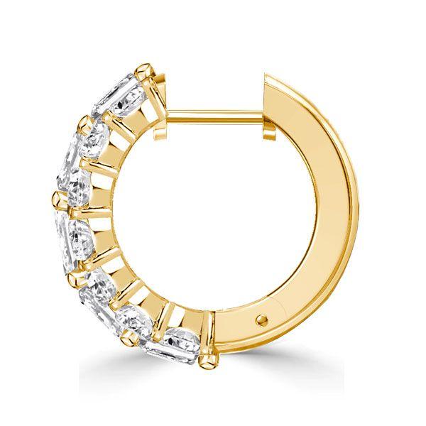 Golden Cushion Cut Hoop Earrings - 18K Gold Plated Sterling Silver
