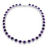 Eternity Halo Amethyst Tennis Necklace | Sterling Silver | 16-22 Inch