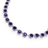 Eternity Halo Amethyst Tennis Necklace | Sterling Silver | 16-22 Inch