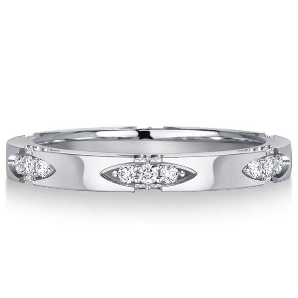 White Sapphire Lacie Wedding Band Ring in Sterling Silver