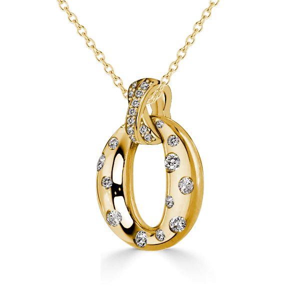 Oval Pendant Necklace - 18K Gold Plated Sterling Silver - Flush Setting - Multiple Chain Lengths & Colors