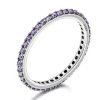 Amethyst & Sterling Silver Anniversary Band - Sparkly & Elegant