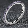 Amethyst & Sterling Silver Anniversary Band - Sparkly & Elegant