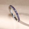 Amethyst & Sterling Silver Anniversary Band - Sparkly & Elegant