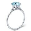 Aquamarine Engagement Ring - Sterling Silver Solitaire, 2.0 CT