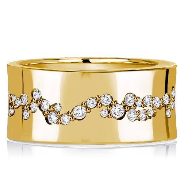 Wide Flush Setting Eternity Wedding Band for Women in 925 Sterling Silver