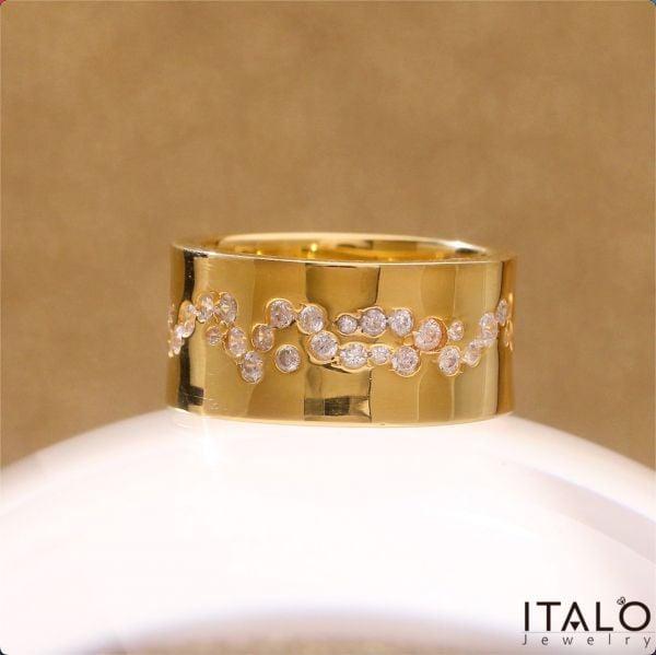 Wide Flush Setting Eternity Wedding Band for Women in 925 Sterling Silver