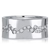 Wide Flush Setting Eternity Wedding Band for Women in 925 Sterling Silver