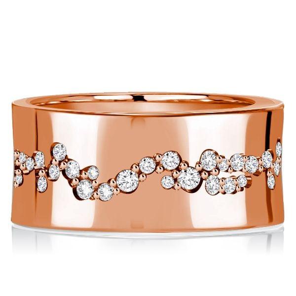 Wide Flush Setting Eternity Wedding Band for Women in 925 Sterling Silver