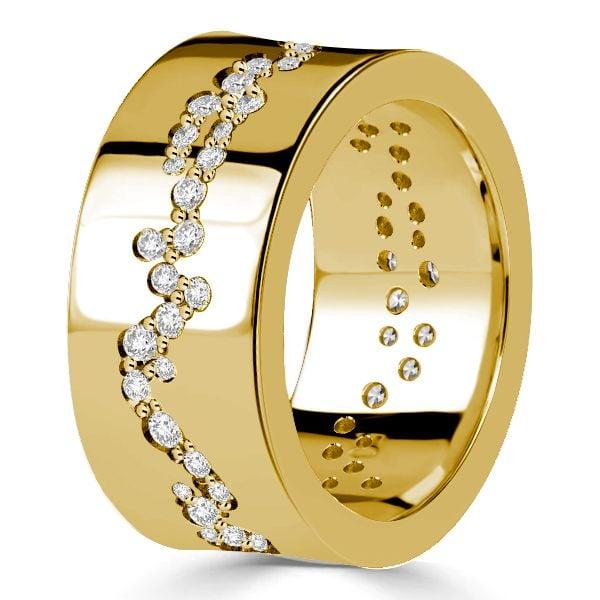 Wide Flush Setting Eternity Wedding Band for Women in 925 Sterling Silver