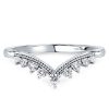 Milgrain Chevron Wedding Band Ring in 925 Sterling Silver with 1.95 CT. TW.