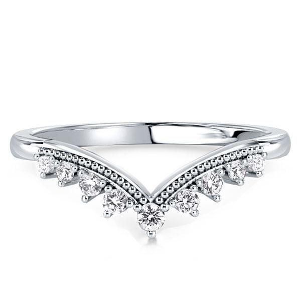 Milgrain Chevron Wedding Band Ring in 925 Sterling Silver with 1.95 CT. TW.