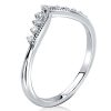 Milgrain Chevron Wedding Band Ring in 925 Sterling Silver with 1.95 CT. TW.