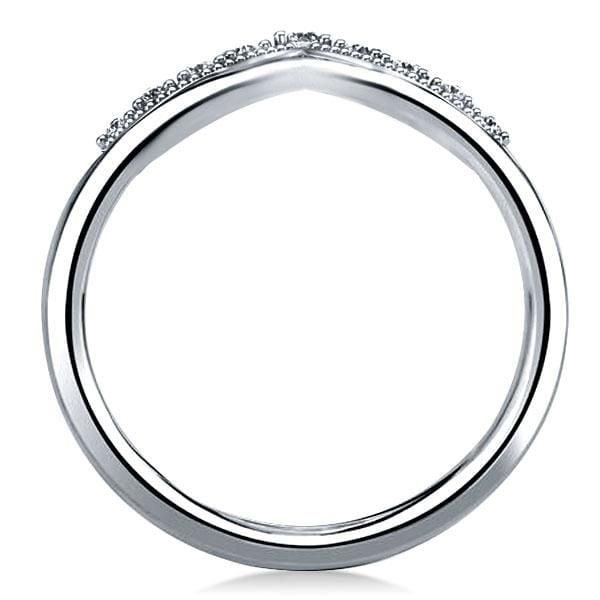 Milgrain Chevron Wedding Band Ring in 925 Sterling Silver with 1.95 CT. TW.
