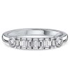 Sterling Silver Half Bezel Baguette Half Eternity Band - Travel Wedding Ring
