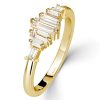 Dainty Baguette Cut Engagement Ring - 18K Gold Plated Sterling Silver