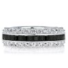Baguette Cut Triple Row Eternity Wedding Band for Women in Sterling Silver