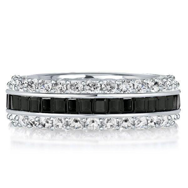 Baguette Cut Triple Row Eternity Wedding Band for Women in Sterling Silver