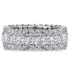 Cushion Cut Eternity Wedding Band for Women in Sterling Silver