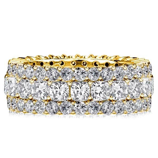 Cushion Cut Eternity Wedding Band for Women in Sterling Silver