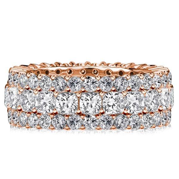 Cushion Cut Eternity Wedding Band for Women in Sterling Silver