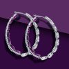 Pear Cut Created Amethyst Hoop Earrings in Sterling Silver