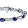 Blue Sapphire Tennis Bracelet in Sterling Silver - Oval Cut