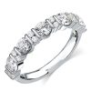 Sterling Silver Half Eternity Wedding Band - 2.25 CT TW Simulated Diamonds