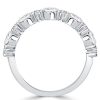 Sterling Silver Half Eternity Wedding Band - 2.25 CT TW Simulated Diamonds
