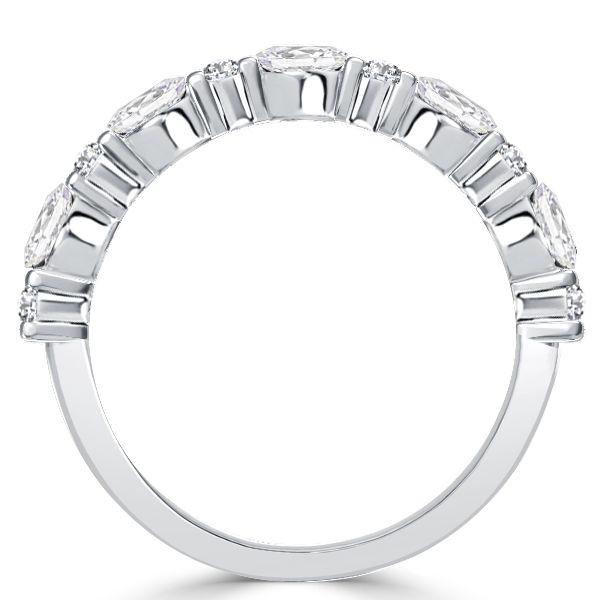 Sterling Silver Half Eternity Wedding Band - 2.25 CT TW Simulated Diamonds